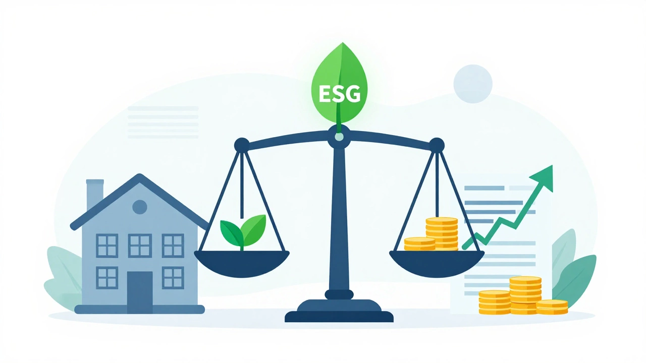Conceptual art of ethical investing balancing values and profit