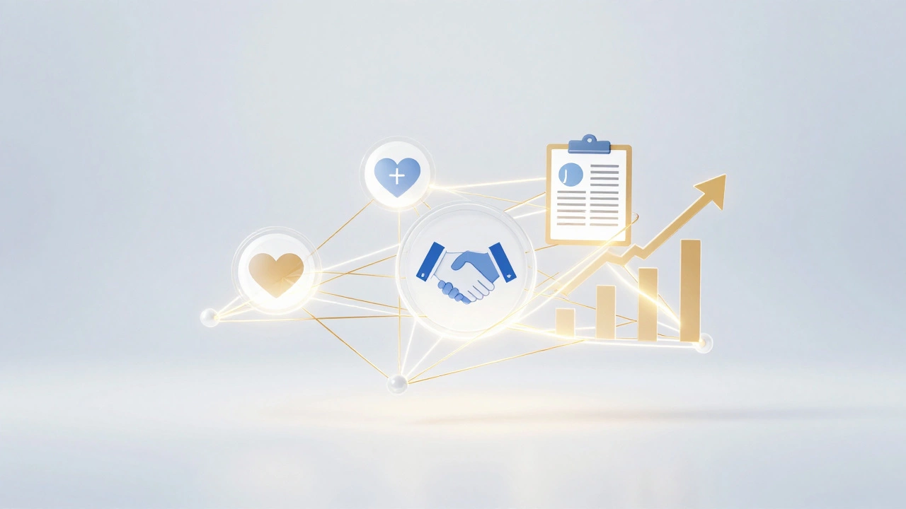 Abstract graphic showing data and empathy in outreach