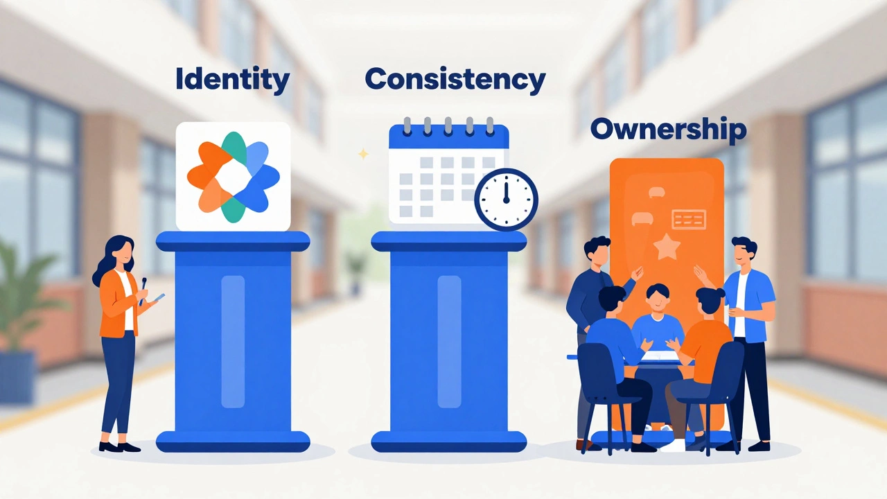 Illustration of identity, consistency, and ownership as club pillars