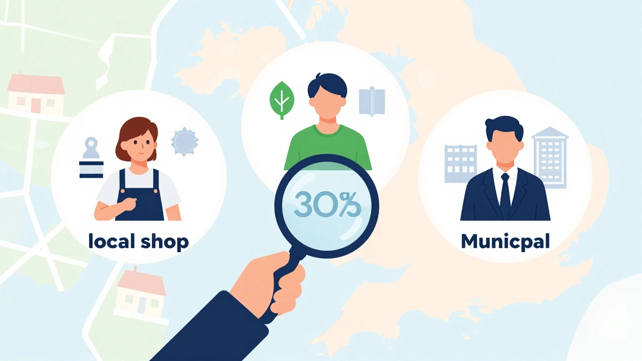 Illustration of targeted outreach to different community groups like businesses and volunteers.