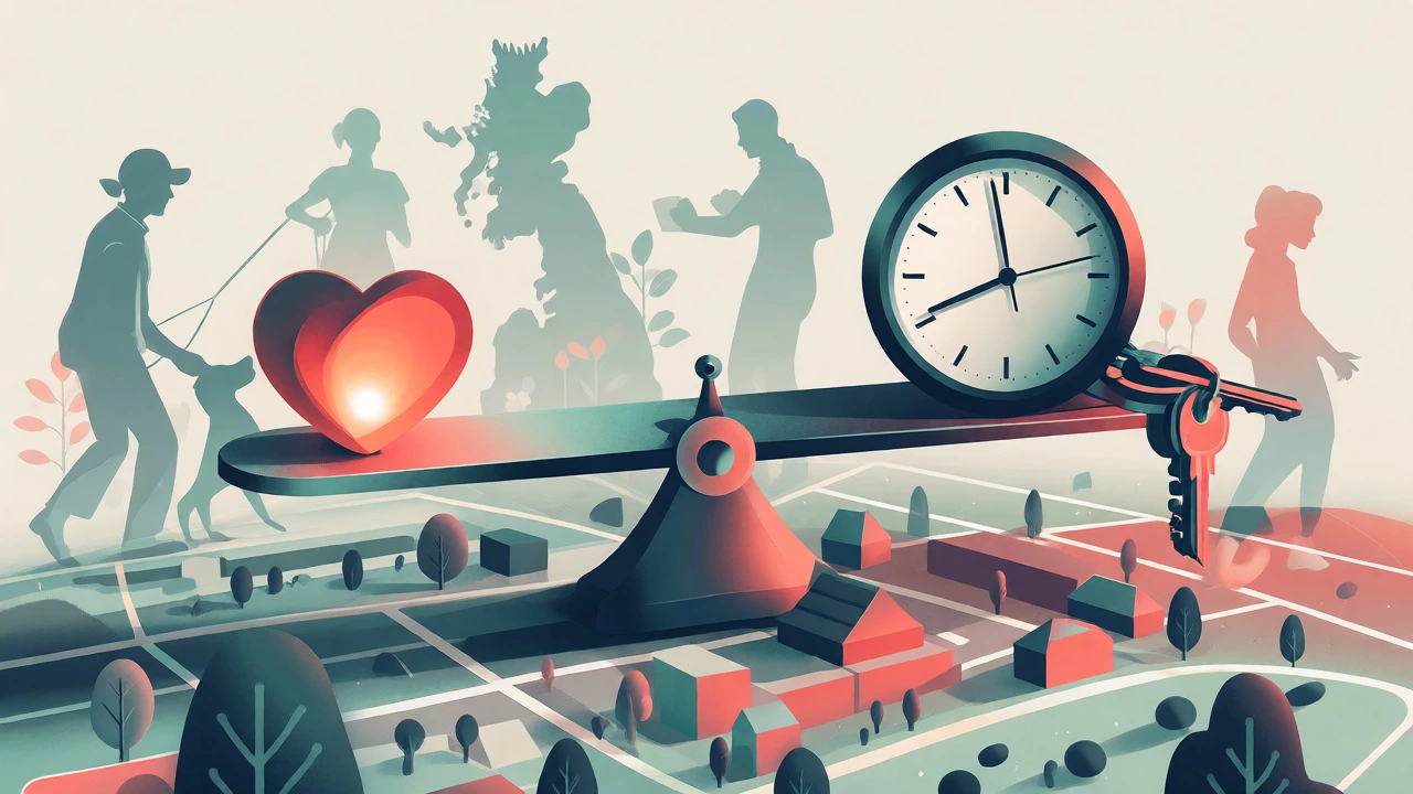 Illustration of a balanced scale weighing passion against time and logistics.